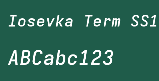 Iosevka Term SS10 SmBdExObl