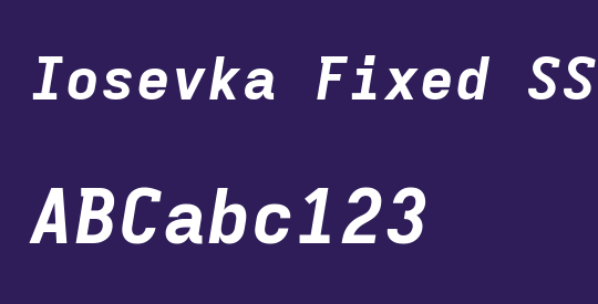 Iosevka Fixed SS17 XBdExObl