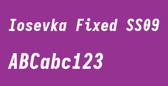 Iosevka Fixed SS09 Heavy
