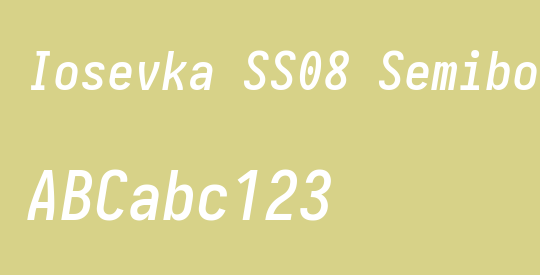 Iosevka SS08 Semibold