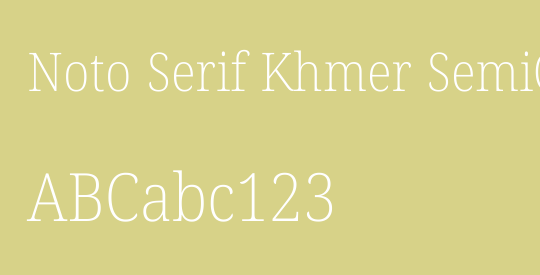 Noto Serif Khmer SemiCondensed ExtraLight