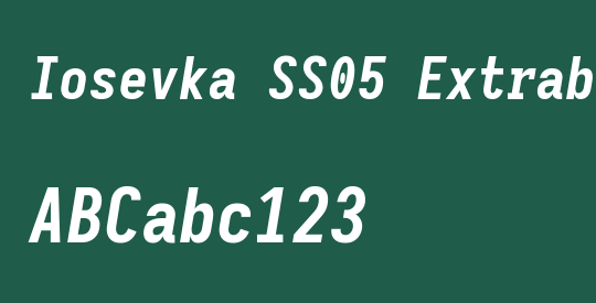 Iosevka SS05 Extrabold