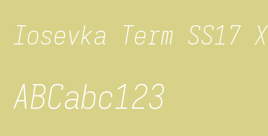 Iosevka Term SS17 XLtObl