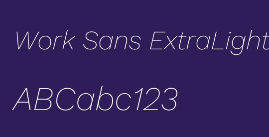 Work Sans ExtraLight