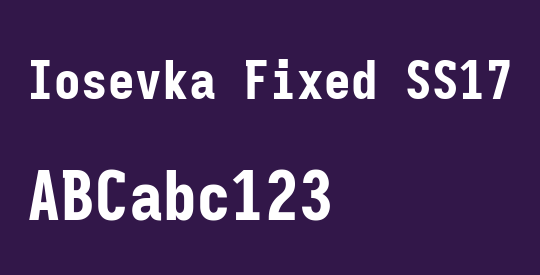 Iosevka Fixed SS17 Heavy