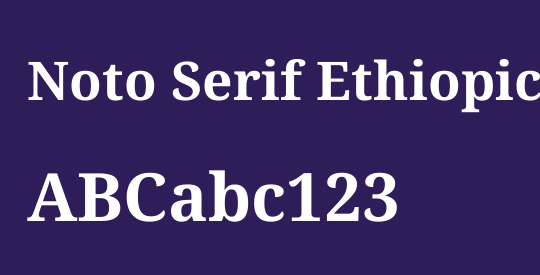 Noto Serif Ethiopic