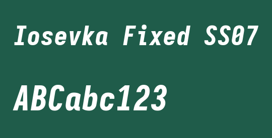 Iosevka Fixed SS07 HvObl