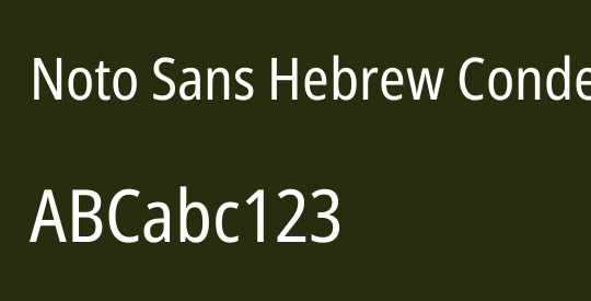 Noto Sans Hebrew Condensed