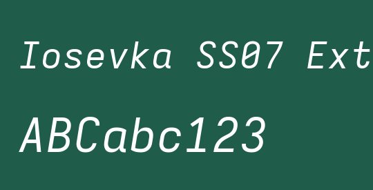 Iosevka SS07 Extended Oblique
