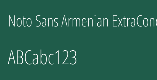 Noto Sans Armenian ExtraCondensed ExtraLight