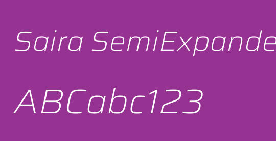 Saira SemiExpanded ExtraLight