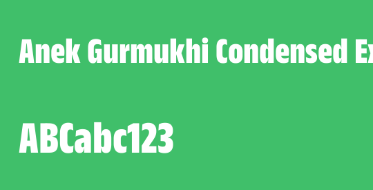 Anek Gurmukhi Condensed ExtraBold
