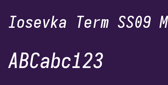Iosevka Term SS09 MdObl