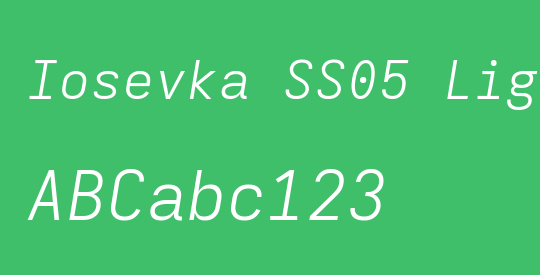 Iosevka SS05 Light Extended