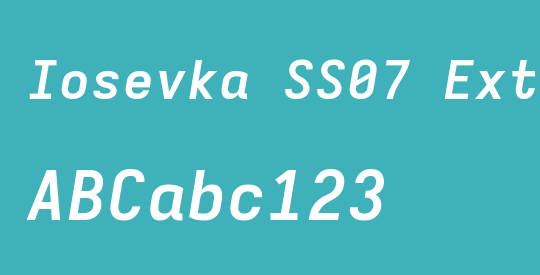 Iosevka SS07 Extended Oblique
