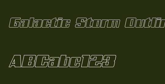 Galactic Storm Outline Italic
