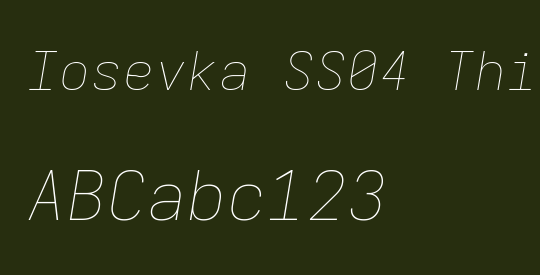 Iosevka SS04 Thin Extended