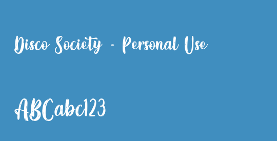 Disco Society - Personal Use