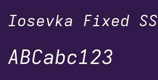 Iosevka Fixed SS04 ExObl