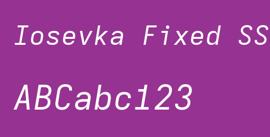 Iosevka Fixed SS09 ExObl