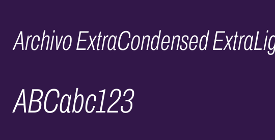 Archivo ExtraCondensed ExtraLight