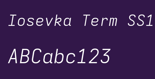 Iosevka Term SS11 LtEx