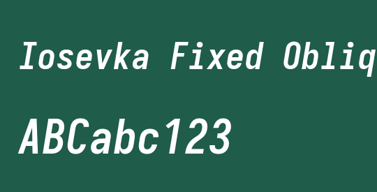 Iosevka Fixed Oblique
