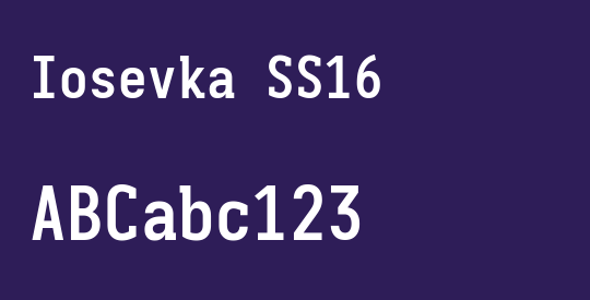 Iosevka SS16