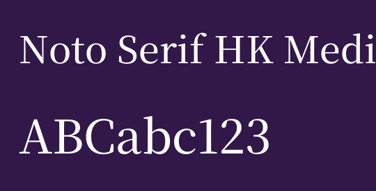 Noto Serif HK Medium
