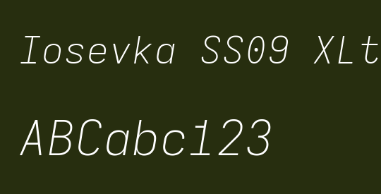 Iosevka SS09 XLtEx