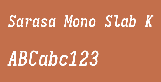 Sarasa Mono Slab K Semibold