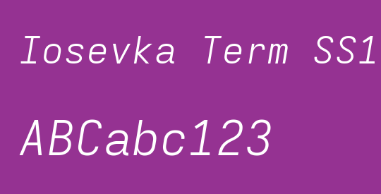 Iosevka Term SS13 LtExObl