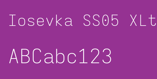 Iosevka SS05 XLtEx
