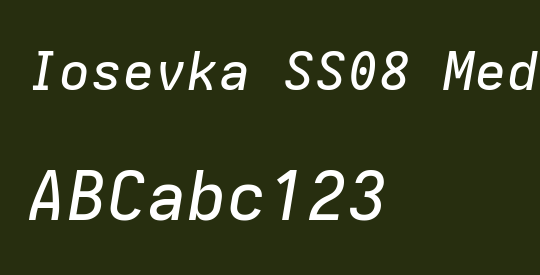 Iosevka SS08 Medium Extended