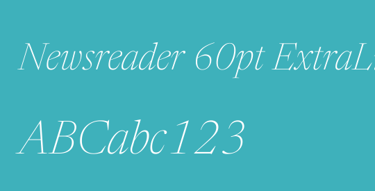 Newsreader 60pt ExtraLight