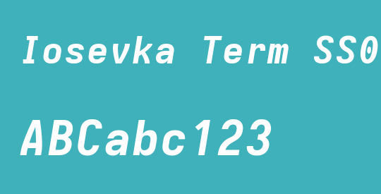 Iosevka Term SS08 XBdExObl