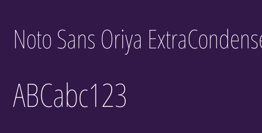 Noto Sans Oriya ExtraCondensed Thin
