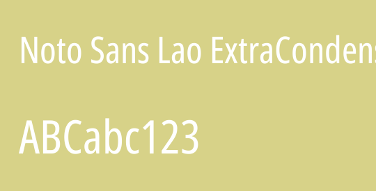 Noto Sans Lao ExtraCondensed