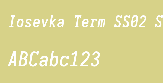 Iosevka Term SS02 Semibold