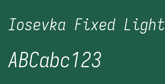 Iosevka Fixed Light