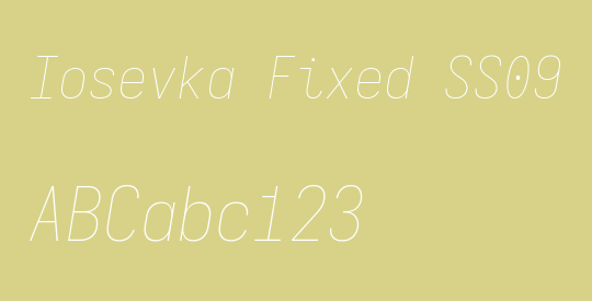 Iosevka Fixed SS09 Thin