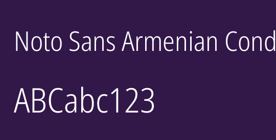 Noto Sans Armenian Condensed Light