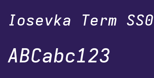 Iosevka Term SS01 MdEx