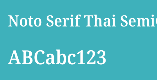 Noto Serif Thai SemiCondensed SemiBold