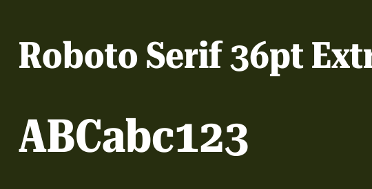 Roboto Serif 36pt ExtraCondensed