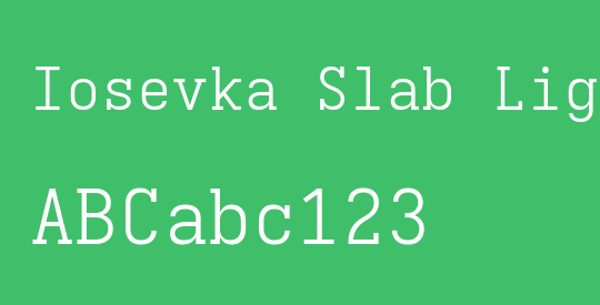 Iosevka Slab Light Extended