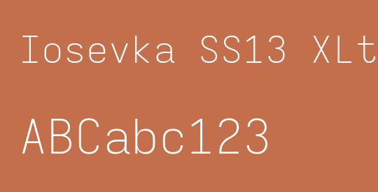 Iosevka SS13 XLtEx