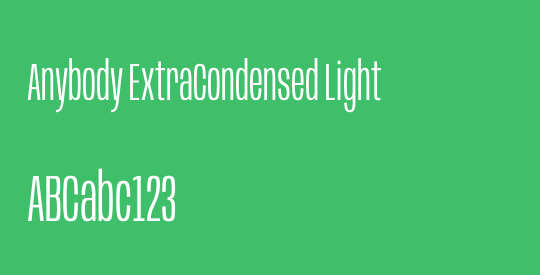Anybody ExtraCondensed Light
