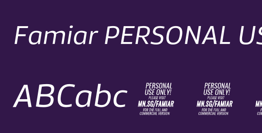 Famiar PERSONAL USE ONLY