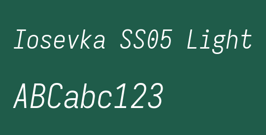 Iosevka SS05 Light
